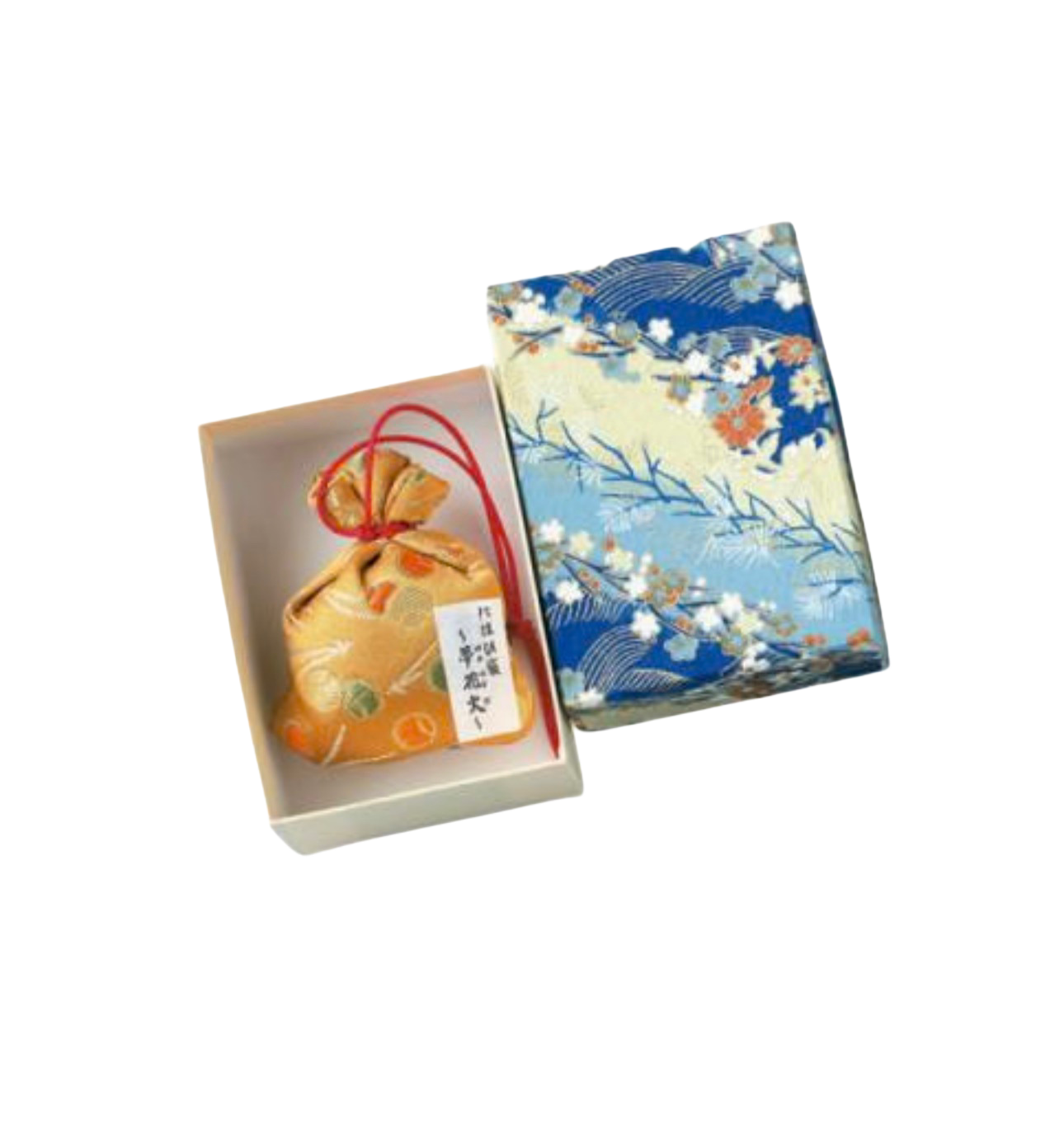 Woreczek zapachowy z brokatem (duży), Yume Hanabi, opakowany w pudełko z papieru Yuzen