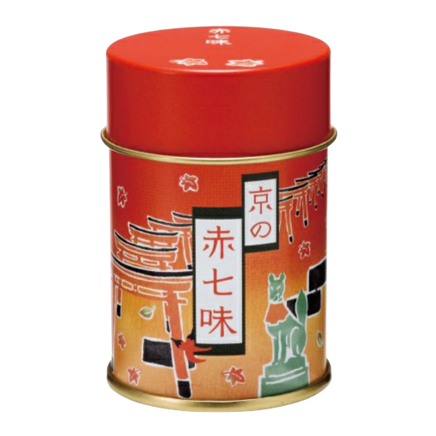 Przyprawa 京の赤七味 (Kyō no Aka Shichimi) o umiarkowanej ostrości (中辛 - chūkara), uniwersalna do różnych potraw, w puszce