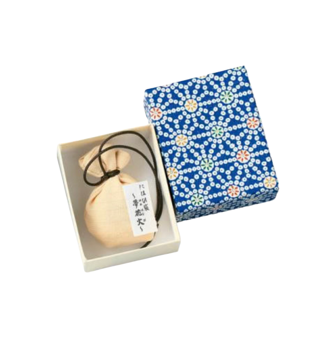 Woreczek zapachowy gładki (średni), Yume Hanabi, opakowany w pudełko z papieru Yuzen