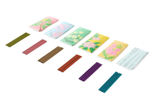 KOUSAIDO – Ikaden-shin Zestaw zapachów Kō no Hana (6x6 szt. + podstawka na kadzidło)