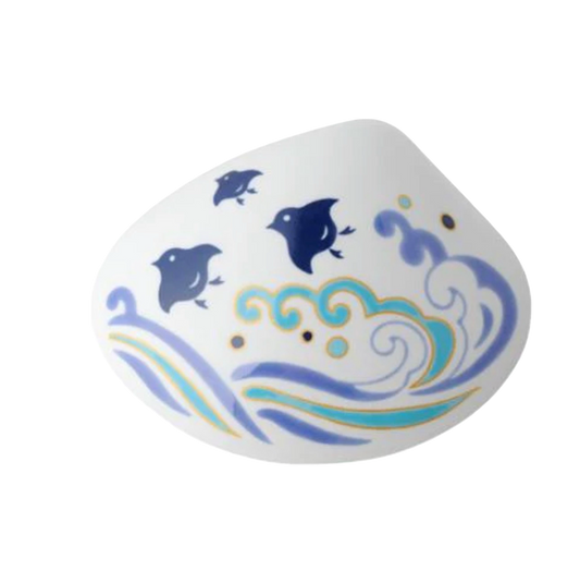 Podstawka na kadzidło "Chidori" - wzór muszli z motywem ptaka