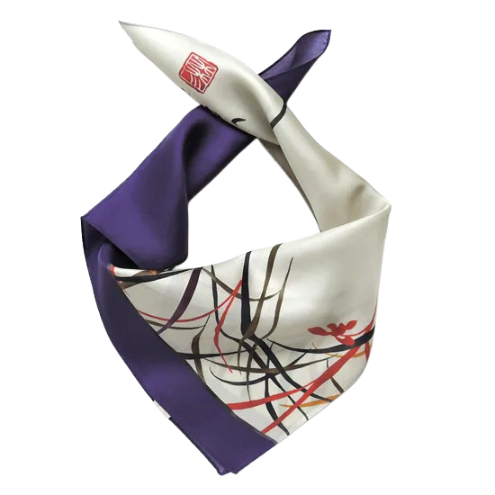 HANA Jedwabna MINI chusta „uczta kwiatów” (różne motywy)