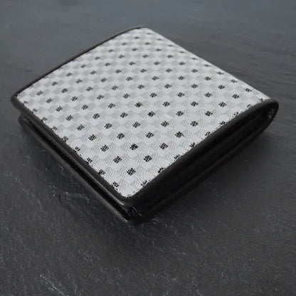 KOMON Portmonetka ze skóry naturalnej z prawdziwego jedwabiu (różne wzory)