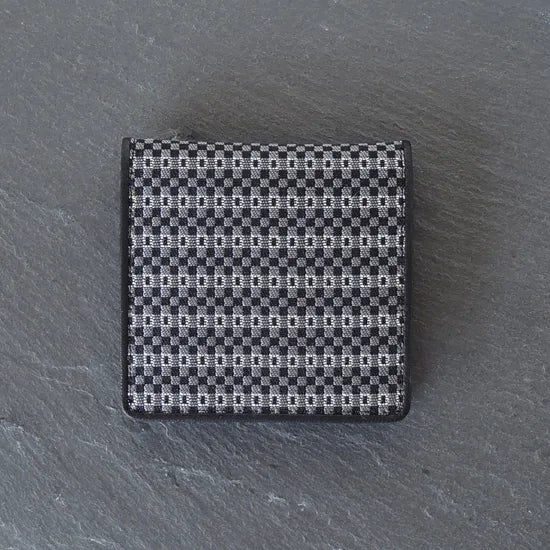 KOMON Portmonetka ze skóry naturalnej z prawdziwego jedwabiu (różne wzory)