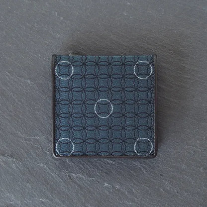 KOMON Portmonetka ze skóry naturalnej z prawdziwego jedwabiu (różne wzory)