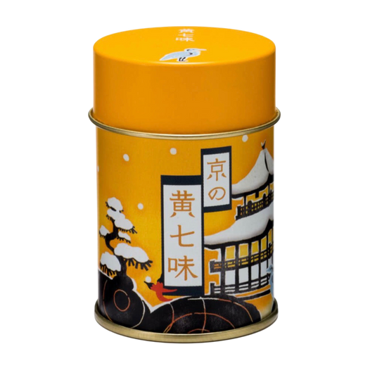 Atoaji sukkiri no “Ōkara” Kyō no Ki Shichimi kan﻿ – „z czystym, wyraźnym posmakiem”  żółta mieszanka przypraw „super ostra” w puszce.