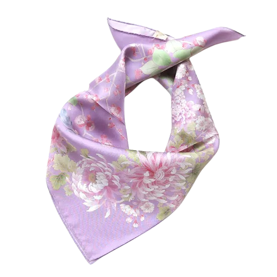 HANA Jedwabna MINI chusta „uczta kwiatów” (różne motywy)