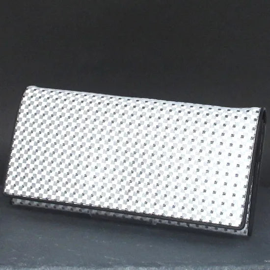 KOMON Długi portfel ze skóry naturalnej z prawdziwego jedwabiu (różne wzory)