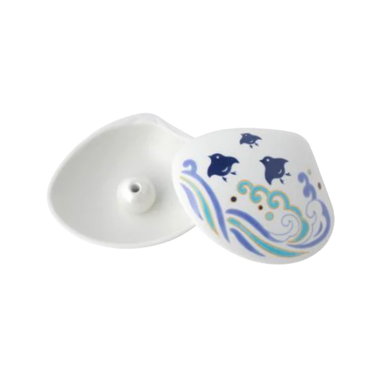 Podstawka na kadzidło "Chidori" - wzór muszli z motywem ptaka