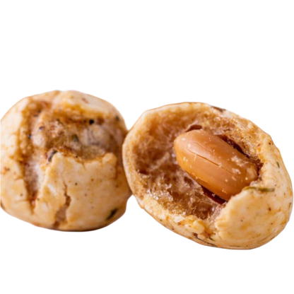 Chrupiące i pikantne prażone kulki ryżowe z nutą przyprawy shichimi „Maiko-han Hii~Hii~”.