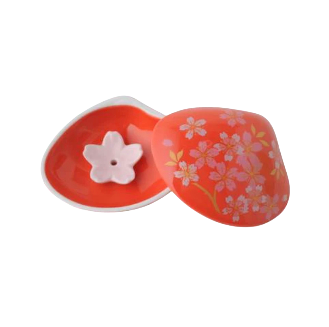 Podstawka na kadzidło inspirowana muszlą – czerwona wiśnia