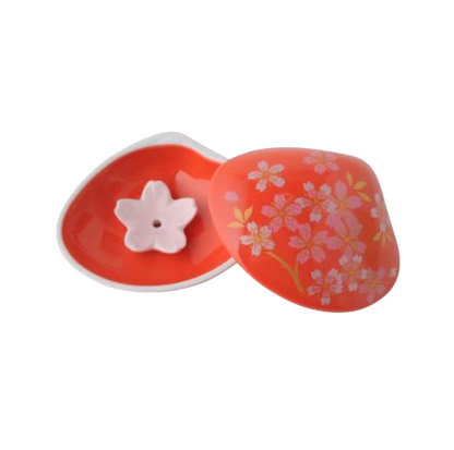 Podstawka na kadzidło inspirowana muszlą – czerwona wiśnia