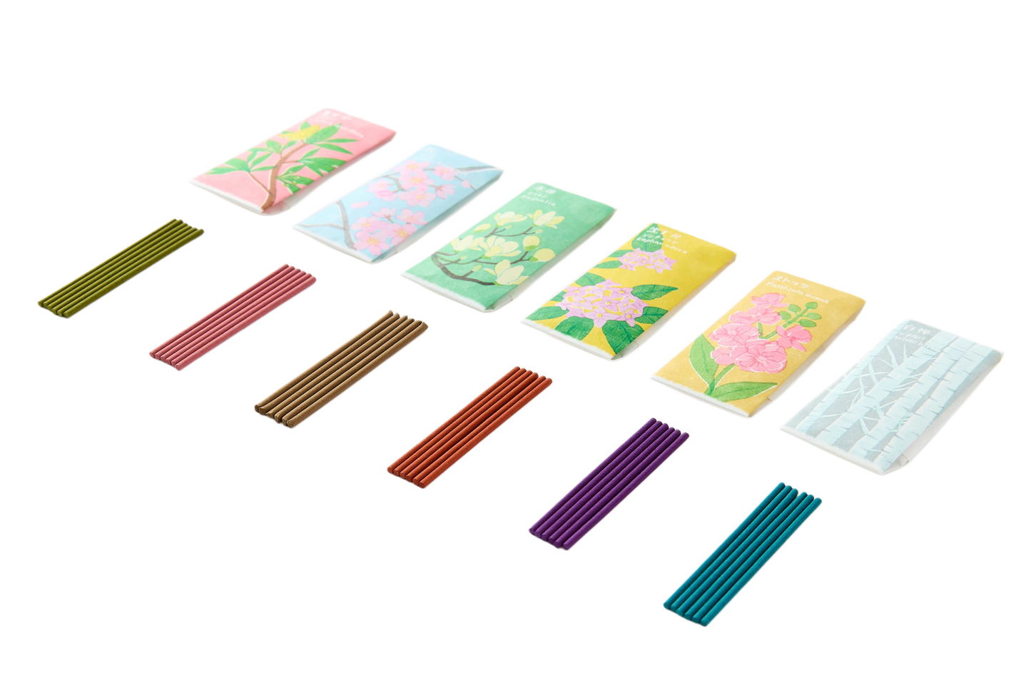 KOUSAIDO – Ikaden-shin Zestaw zapachów Kō no Hana (6x6 szt. + podstawka na kadzidło)