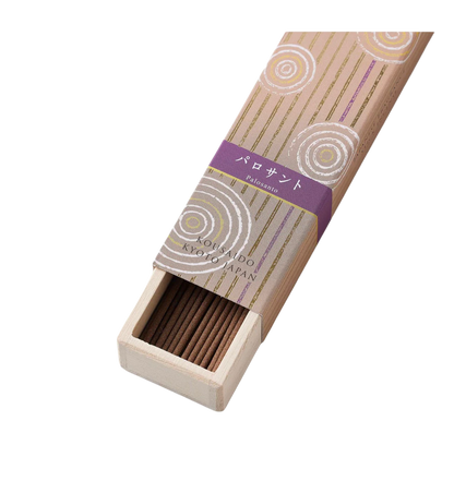 KOUSAIDO – Hyakuraku-ka Palosanto ŚWIĘTE DRZEWO (40 szt. + aluminiowa podstawka na kadzidło)