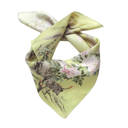 HANA Jedwabna MINI chusta „uczta kwiatów” (różne motywy)