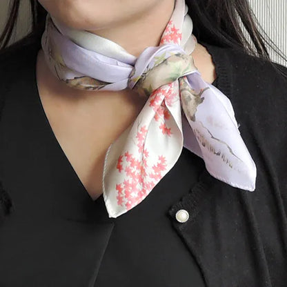 HANA Jedwabna MINI chusta „uczta kwiatów” (różne motywy)