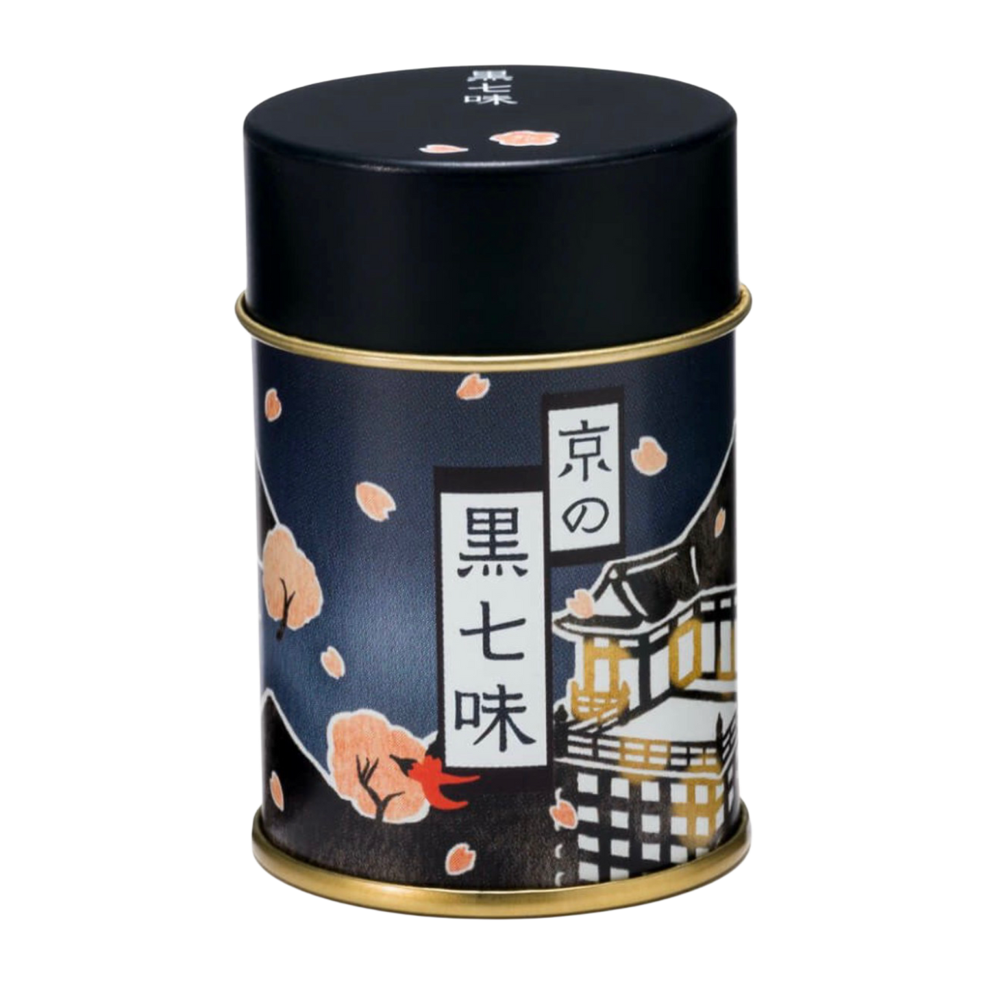 Aromatyczna, lekko ostra przyprawa 京の黒七味﻿ (Kyō no Kuro Shichimi) w puszce.