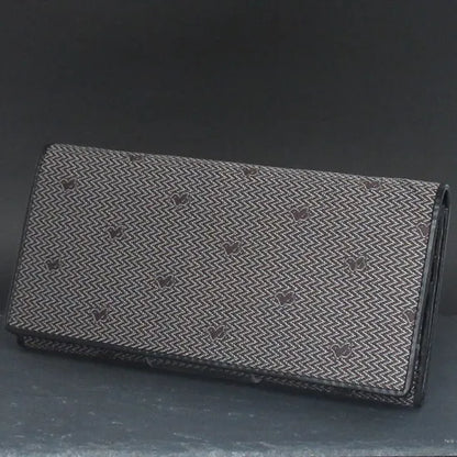 KOMON Długi portfel ze skóry naturalnej z prawdziwego jedwabiu (różne wzory)