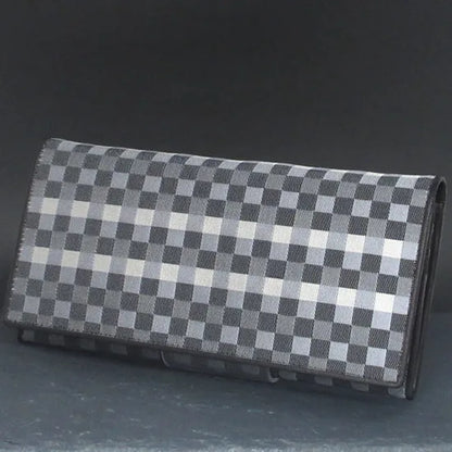 KOMON Długi portfel ze skóry naturalnej z prawdziwego jedwabiu (różne wzory)