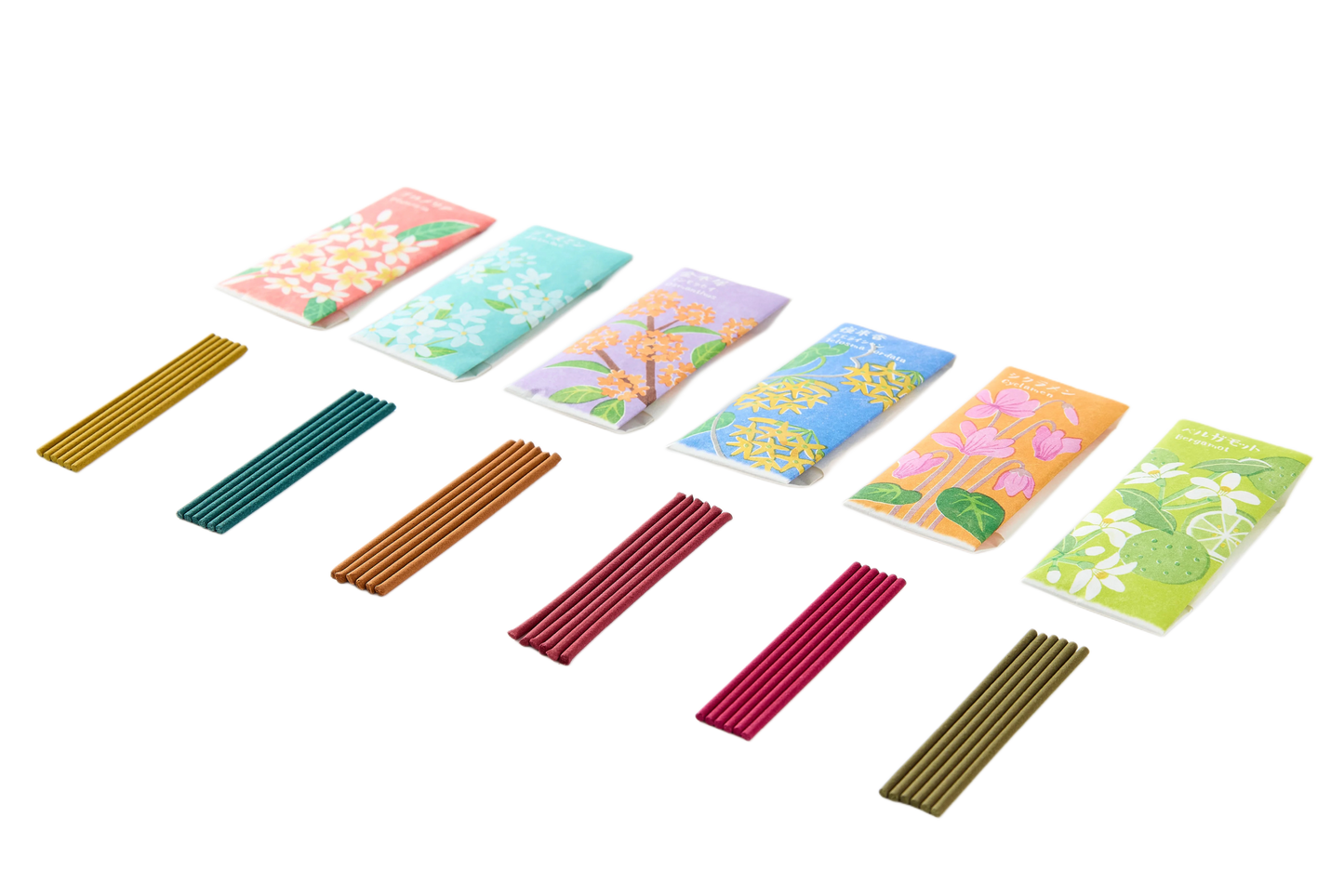 KOUSAIDO – Ikadenshin Zestaw zapachów Kō no Kokoro (6x6 szt. + podstawka na kadzidło)