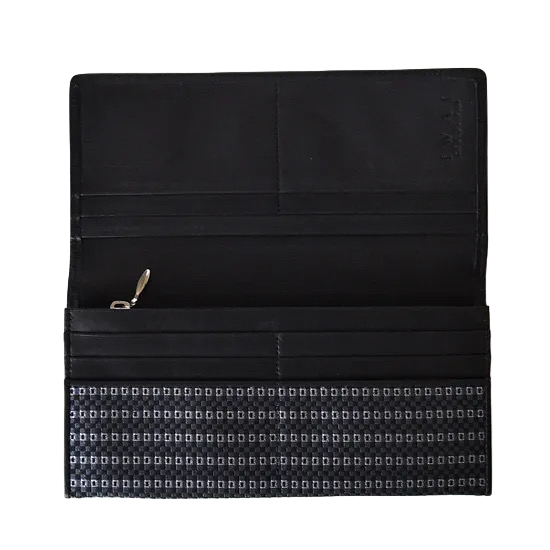 KOMON Długi portfel ze skóry naturalnej z prawdziwego jedwabiu (różne wzory)