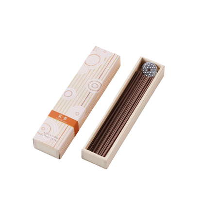 KOUSAIDO – Hyakuraku-ka Nyūkō ŻYWICA KADZIDŁOWA (40 szt. + aluminiowa podstawka na kadzidło)