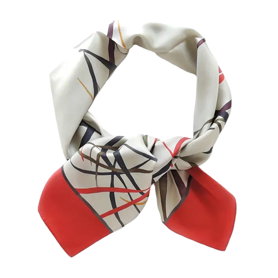 HANA Jedwabna chusta „uczta kwiatów” z motywem ceramiki i cynamonu