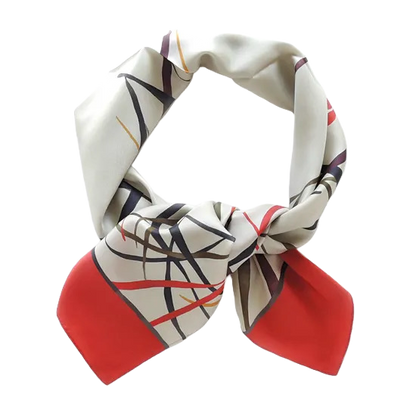 HANA Jedwabna chusta „uczta kwiatów” z motywem ceramiki i cynamonu