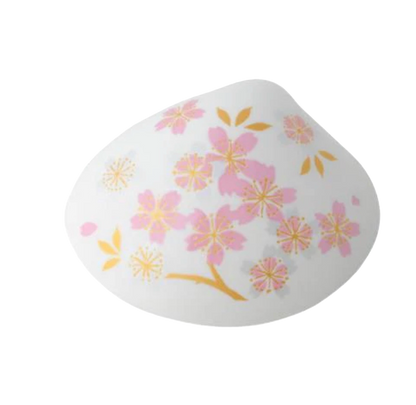 Podstawka na kadzidło – Motyw muszli z sakurą, biała