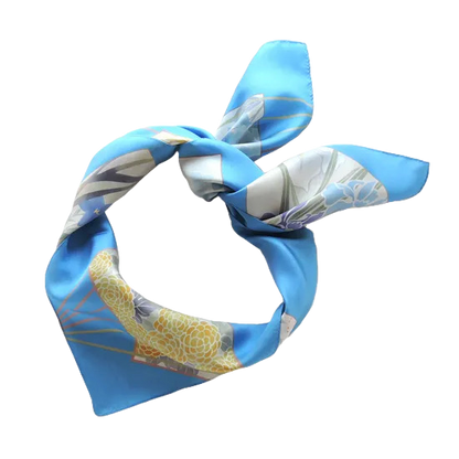 HANA Jedwabna chusta „uczta kwiatów” z motywem wachlarza w kolorze różowym