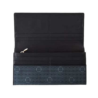 KOMON Długi portfel ze skóry naturalnej z prawdziwego jedwabiu (różne wzory)