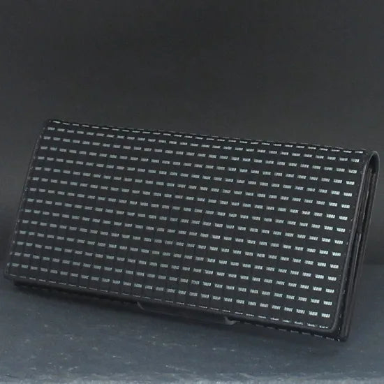 KOMON Długi portfel ze skóry naturalnej z prawdziwego jedwabiu (różne wzory)