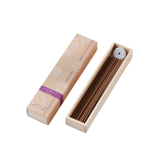 KOUSAIDO – Hyakuraku-ka Palosanto ŚWIĘTE DRZEWO (40 szt. + aluminiowa podstawka na kadzidło)