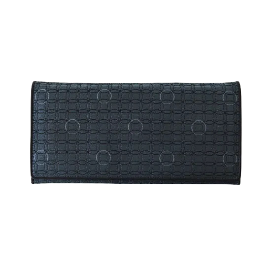 KOMON Długi portfel ze skóry naturalnej z prawdziwego jedwabiu (różne wzory)