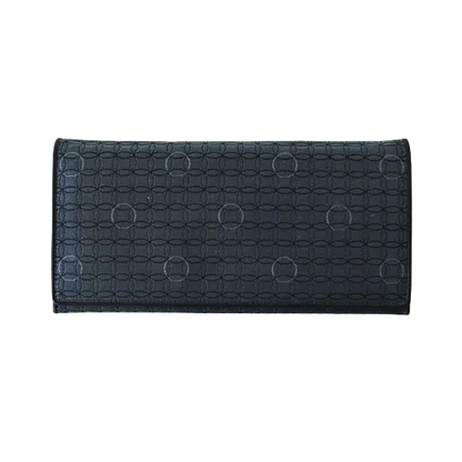 KOMON Długi portfel ze skóry naturalnej z prawdziwego jedwabiu (różne wzory)