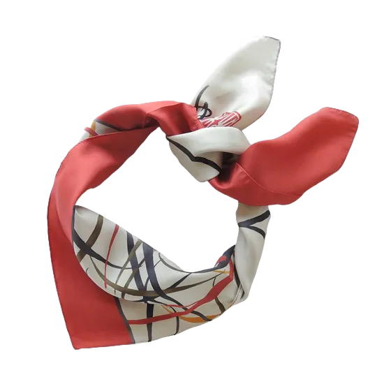 HANA Jedwabna chusta „uczta kwiatów” z motywem ceramiki i cynamonu