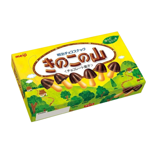 Meiji Kinoko no Yama Chocolate Snack﻿ – herbatniki w kształcie grzybków oblane czekoladą