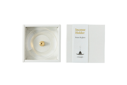 Mosiężna podstawka Stożek i szklana miseczka na kadzidło