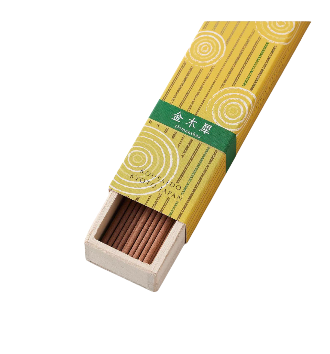 KOUSAIDO – Hyakuraku-ka Kinmokusei OSMANTUS (40 szt. + aluminiowa podstawka na kadzidło)