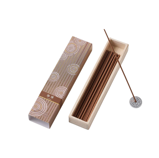 KOUSAIDO – Hyakuraku-ka Kōhī KAWA (40 szt. + aluminiowa podstawka na kadzidło)