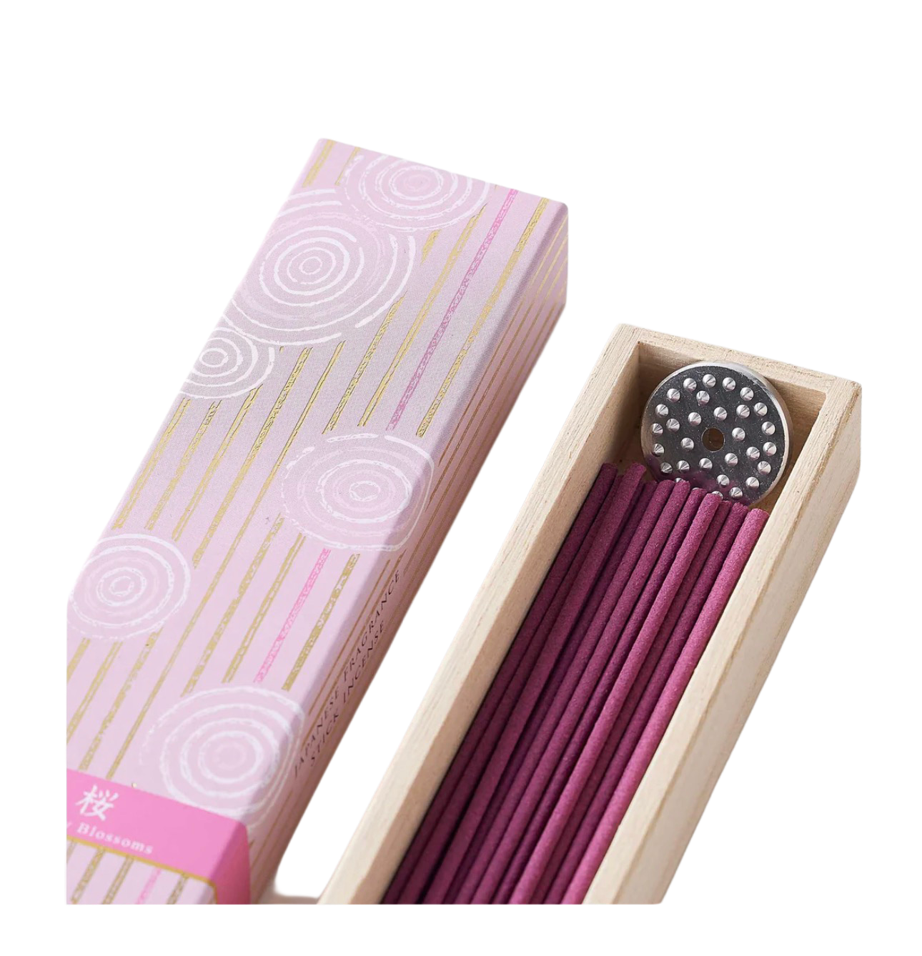 KOUSAIDO – Hyakuraku-ka Sakura WIŚNIA (40 szt. + aluminiowa podstawka na kadzidło)