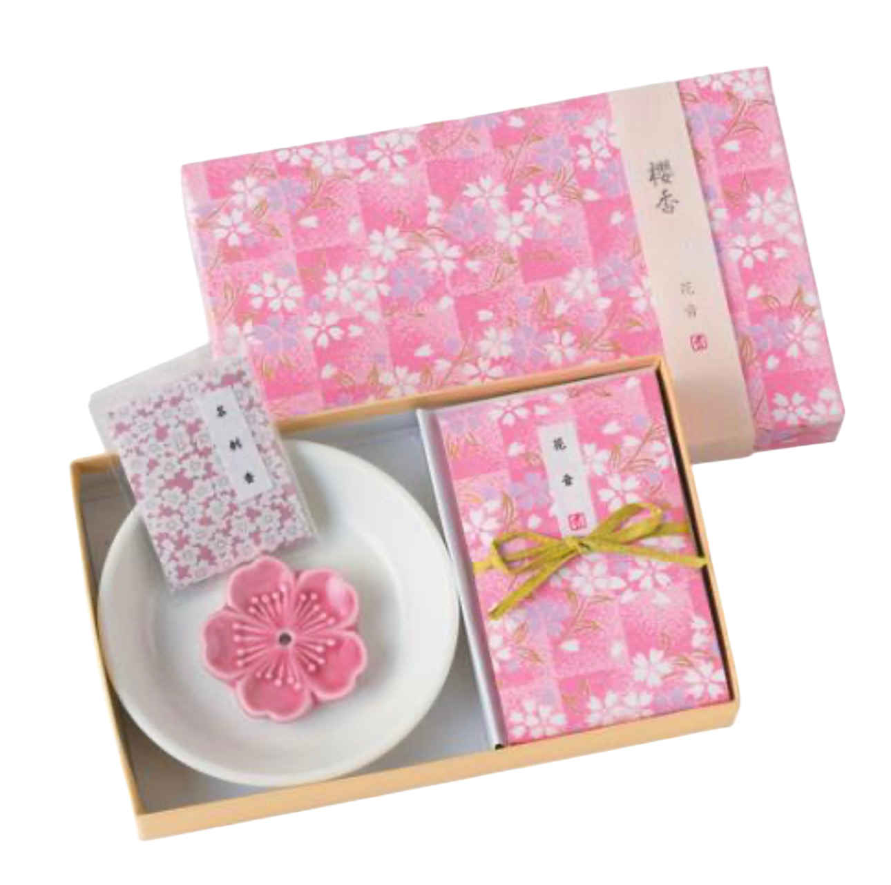 KOUSAIDO – Sakura Kaon  (10 szt. + podstawka na kadzidło)
