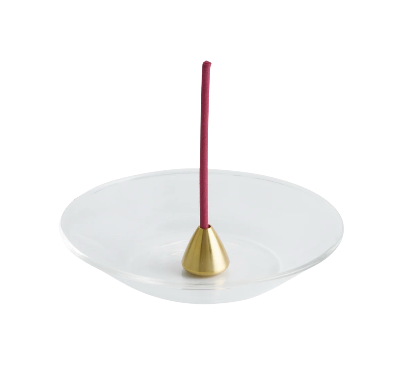 Mosiężna podstawka Stożek i szklana miseczka na kadzidło