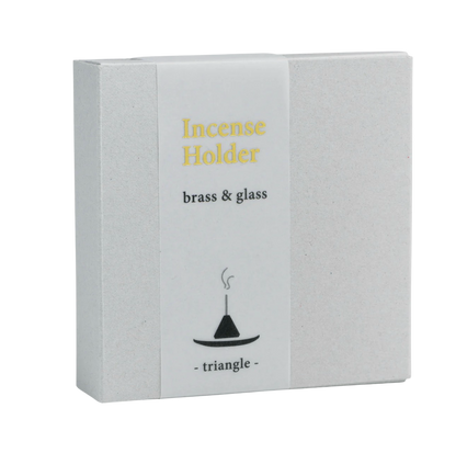 Mosiężna podstawka Stożek i szklana miseczka na kadzidło