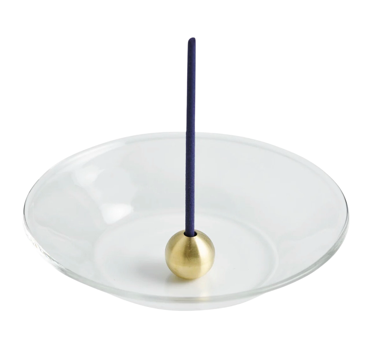 Mosiężna podstawka Kula i szklana miseczka na kadzidło