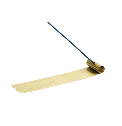 Mosiężna długa podstawka na kadzidło, wzorzysty model