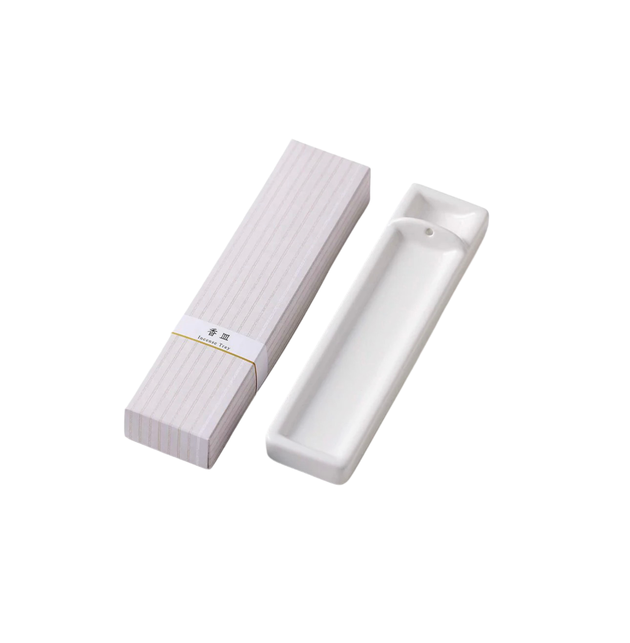 Długa podstawka na kadzidło, mlecznobiała