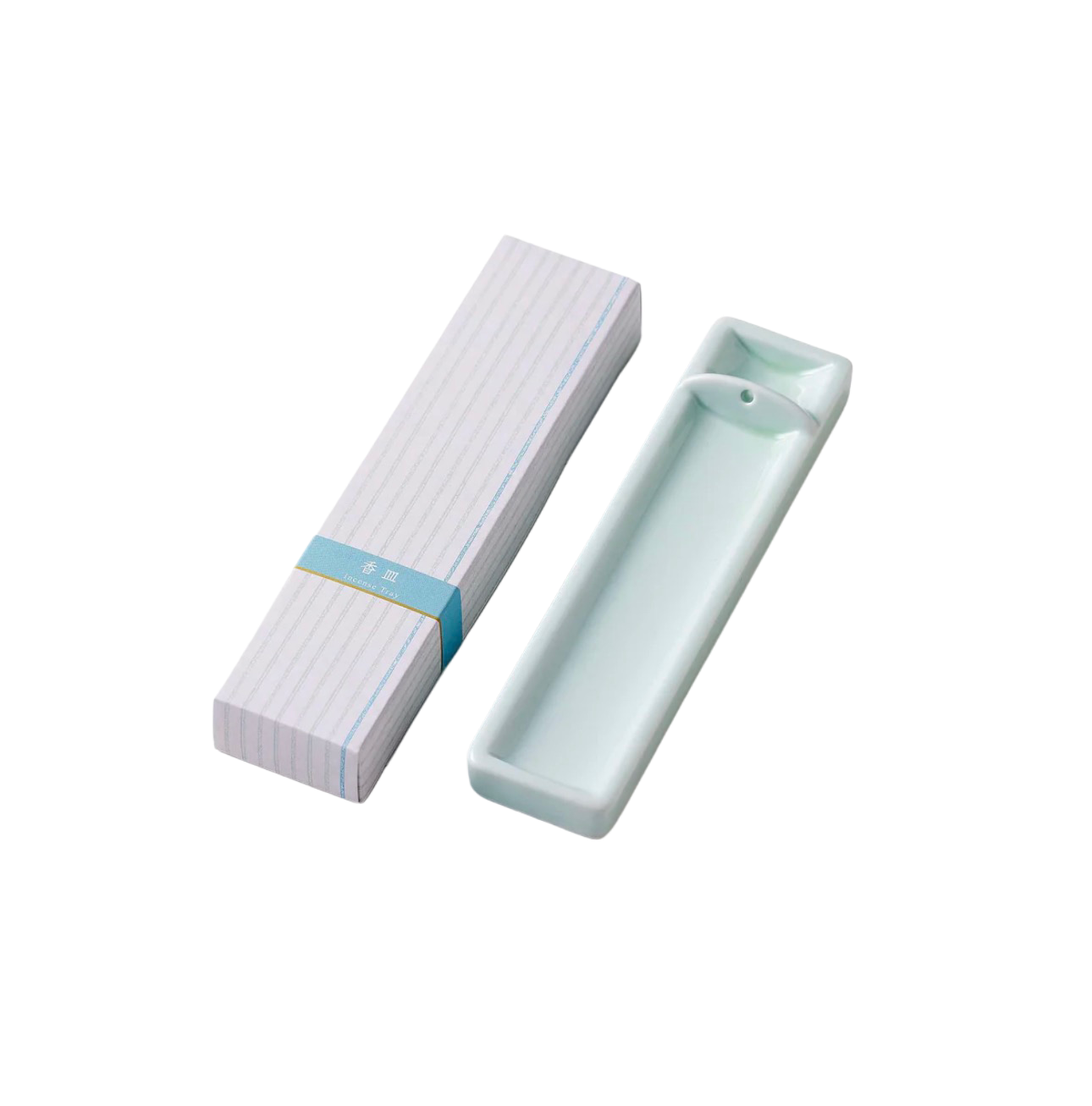 Długa podstawka na kadzidło, seiji - jadeitowy odcień zieleni