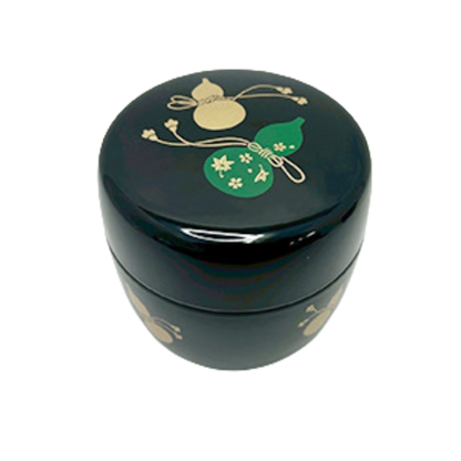 Natsume kuro hyōtan﻿ – czarne naczynie na herbatę w kształcie tykwy