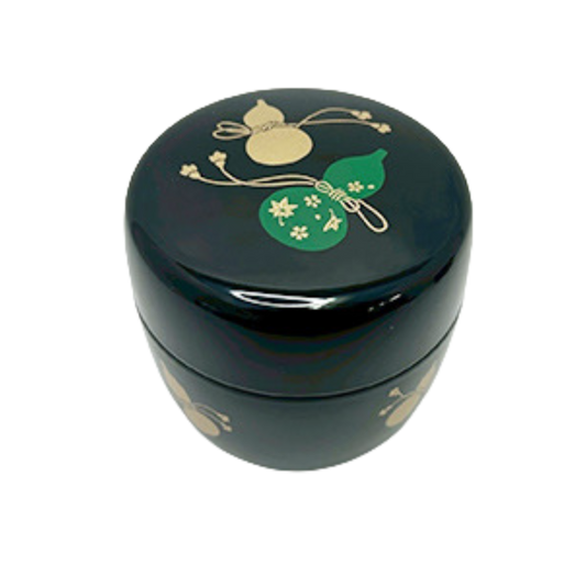 Natsume kuro hyōtan﻿ – czarne naczynie na herbatę w kształcie tykwy